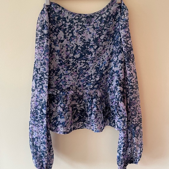 Abercrombie Long-Sleeve Sheer Ruffle Top - Picture 2 of 3